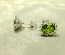 Load image into Gallery viewer, Peridot stud gemstone earrings 
