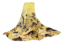 Load image into Gallery viewer, Yellow Floral Print Chiffon Scarf
