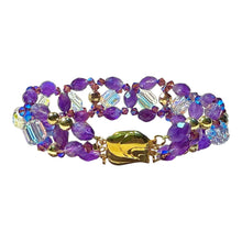 Load image into Gallery viewer, Amethyst woven gemstone bracelet
