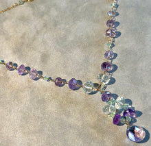 Load image into Gallery viewer, Amethyst handmade necklace in gold
