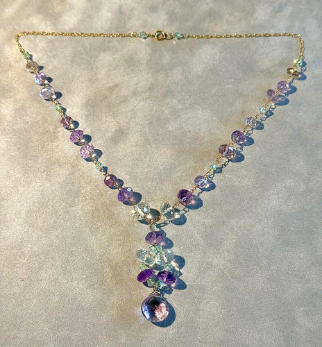 Amethyst woven handmade necklace