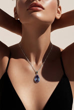 Load image into Gallery viewer, Sterling silver teardrop amethyst pendant on a sterling silver chain
