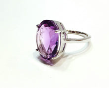 Load image into Gallery viewer, Amethyst gemstone ring in sterling silver
