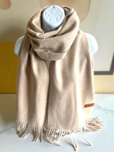 Load image into Gallery viewer, Long beige cashmere scarf
