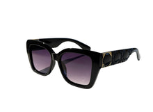 Load image into Gallery viewer, Ladies black sun glasses with gold details
