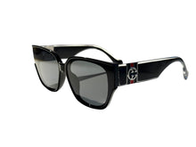 Load image into Gallery viewer, Women&#39;s black sunglasses with silver details 
