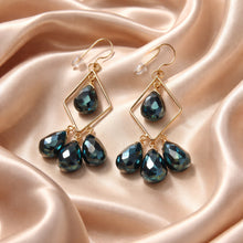 Load image into Gallery viewer, Black spinel gemstone chandelier earrings
