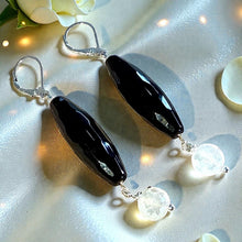 Load image into Gallery viewer, Black drop gemstone earrings
