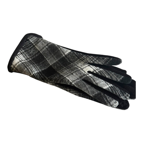 Ladies black plaid winter glove