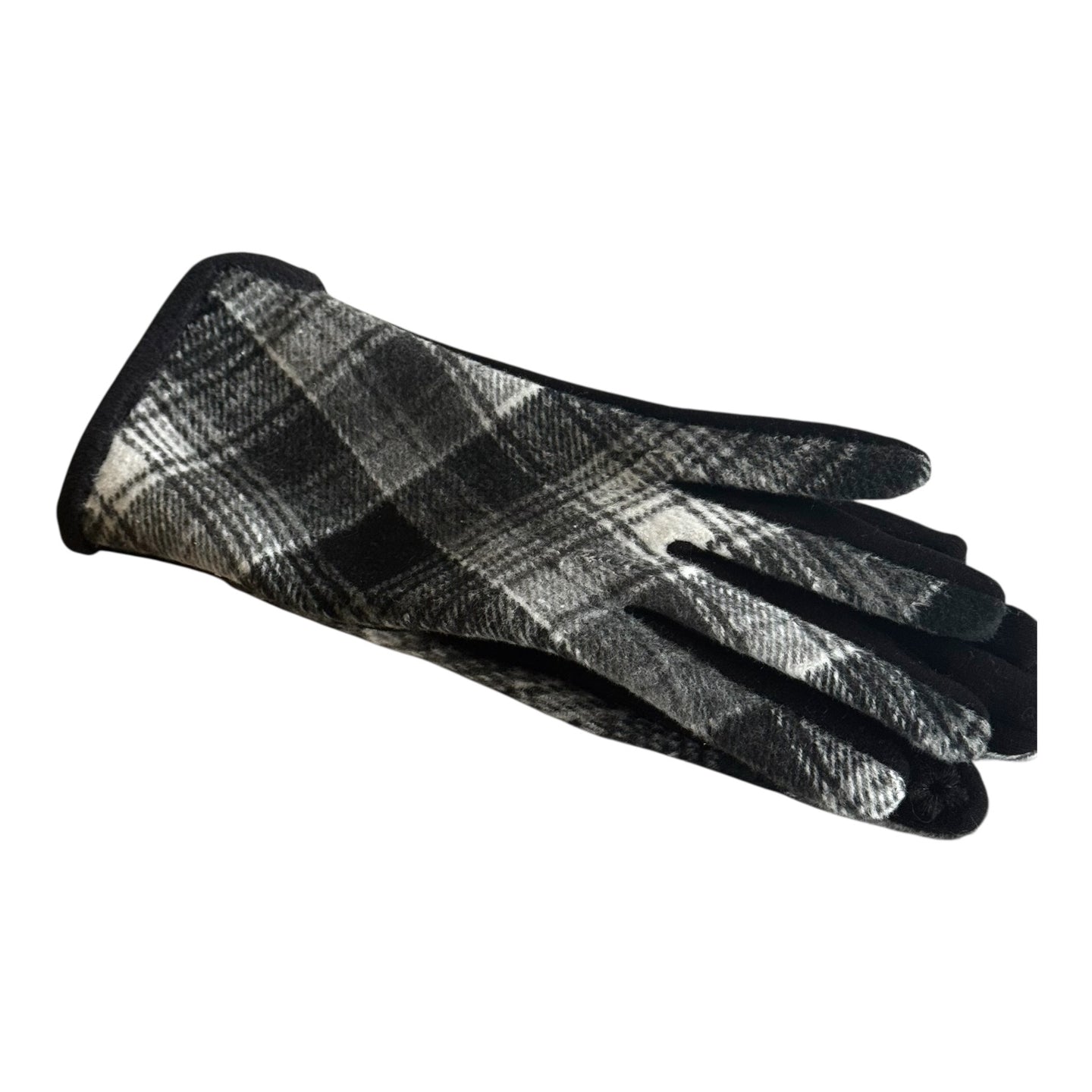 Ladies black plaid winter glove