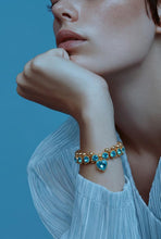 Load image into Gallery viewer, Blue crystal beaded bracelet
