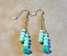 Load image into Gallery viewer, Blue crystal drop earring in gold filled
