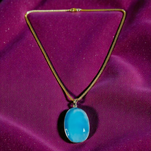 Load image into Gallery viewer, Blue pendant gemstone necklace in gold filled
