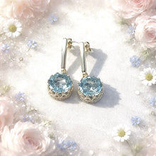 Load image into Gallery viewer, blue topaz drop gemstone earrings
