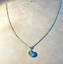 Load image into Gallery viewer, Blue topaz oval pendant necklace
