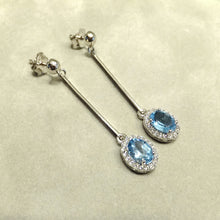 Load image into Gallery viewer, Blue topaz earrings
