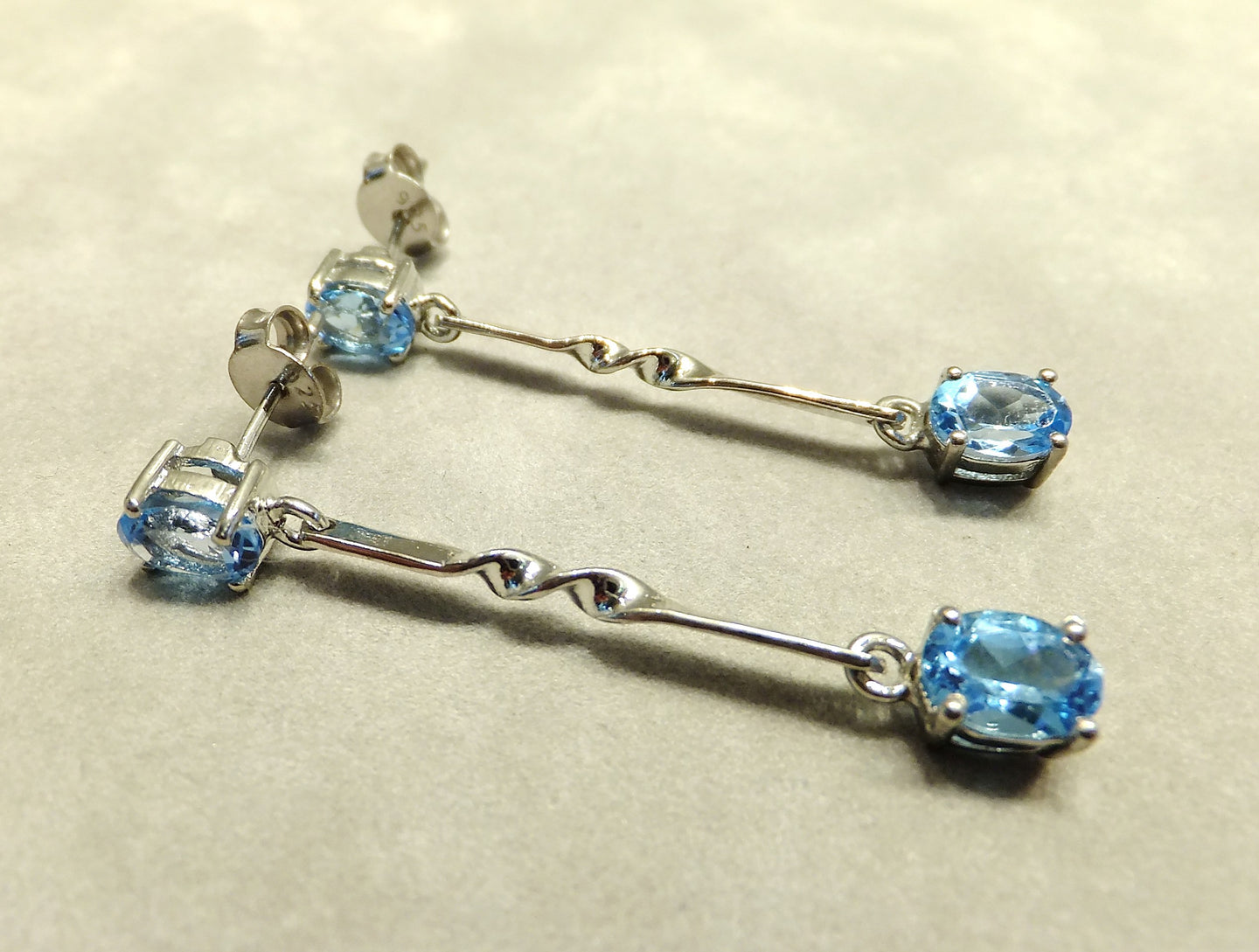 Blue topaz drop earrings