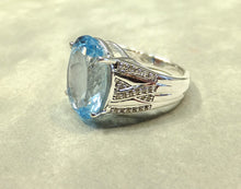 Load image into Gallery viewer, Blue topaz gemstone ring in sterling silver
