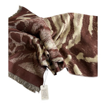 Load image into Gallery viewer, Brown and cream print winter scarf for women
