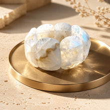 Load image into Gallery viewer, Chunky white quartz gemstone bracelet on a stretch cord
