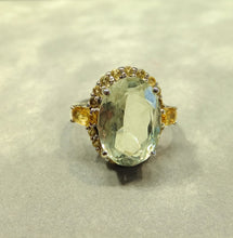 Load image into Gallery viewer, Oval Green Amethyst and Citrine Gemstone Ring
