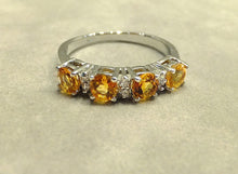 Load image into Gallery viewer, Citrine gemstone band in sterling silver
