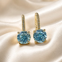 Load image into Gallery viewer, Clear crystal lever back gold filled earrings

