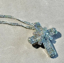 Load image into Gallery viewer, Crystal sterling silver cross pendant necklace

