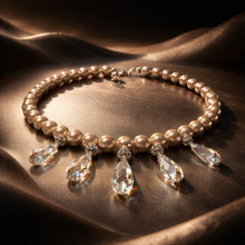 Load image into Gallery viewer, Crystal drop and pearl statement necklace
