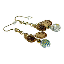 Load image into Gallery viewer, Crystal gold earrings
