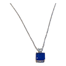 Load image into Gallery viewer, Deep blue moissanite pendant necklace
