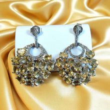 Load image into Gallery viewer, Drop Citrine stud gemstone earrings in sterling silver
