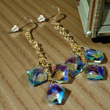 Load image into Gallery viewer, Golden Drop crystal earrings
