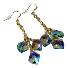 Load image into Gallery viewer,  Long Crystal drop earring in gold
