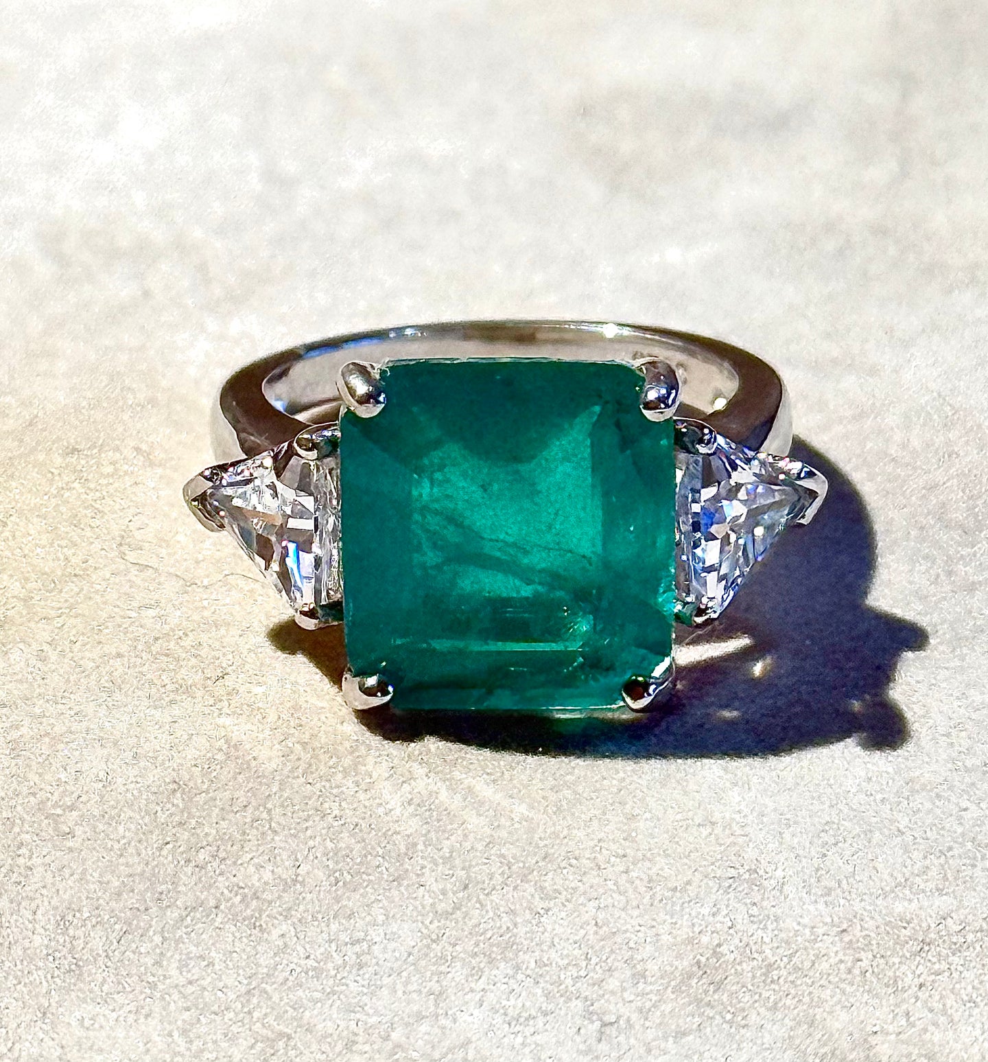 Emerald green Paraiba Tourmaline ring
