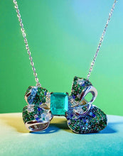 Load image into Gallery viewer, Flower tourmaline gemstone necklace
