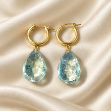 Load image into Gallery viewer, Gold Filled Green amethyst earrings
