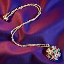 Load image into Gallery viewer, Gold crystal pendant necklace
