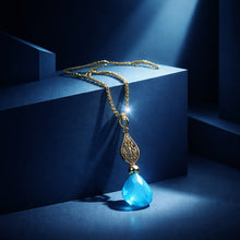 Load image into Gallery viewer, Gold Filled blue gemstone necklace
