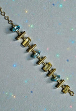 Load image into Gallery viewer, Blue topaz and citrine gold filled bracelet
