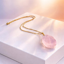 Load image into Gallery viewer, Gold Filled rose quartz pendant necklace
