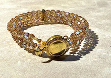 Load image into Gallery viewer, Handmade beaded crystal gold bracelet
