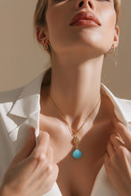 Load image into Gallery viewer, Gold filled blue chalcedony gemstone necklace
