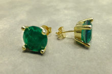 Load image into Gallery viewer, Green Paraiba Tourmaline stud earrings
