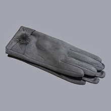 Load image into Gallery viewer, Grey winter gloves for women

