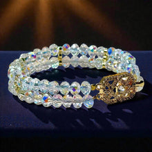 Load image into Gallery viewer, Handmade Crystal bracelet with gold clasp
