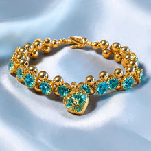 Load image into Gallery viewer, Handmade blue crystal beaded bracelet
