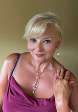 Load image into Gallery viewer, Freshwater pearl and Austrian crystal handmade necklace
