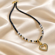 Load image into Gallery viewer, Black spinel gemstone necklace with heart pendant
