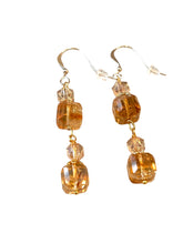 Load image into Gallery viewer, Gold filled Citrine gemstone earrings
